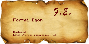 Forrai Egon névjegykártya